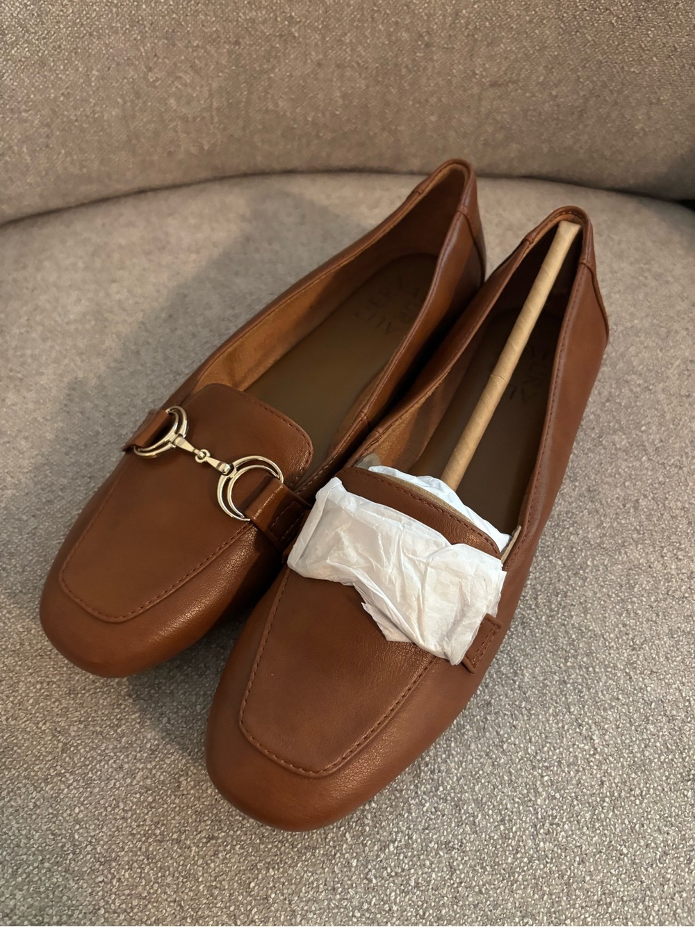 Naturalizer Kamryn Women's Brown Vegan Leather Horsebit Loafers Size 6.5